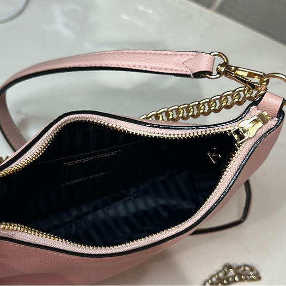 Victoria's Secret Rose Pink and Gold Shoulder Bag with Crescent Silhouette - Picture 12 of 15